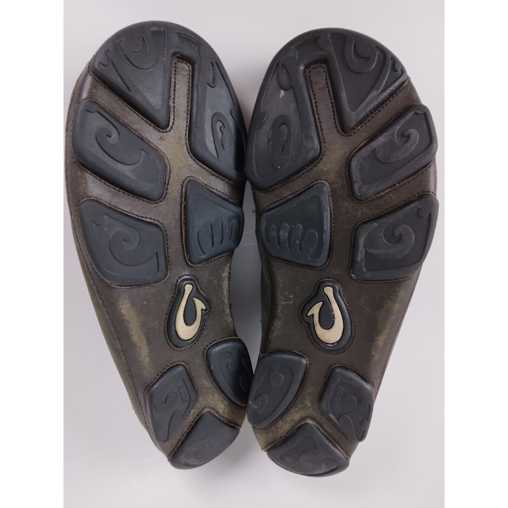 Olukai Moloa Dark Brown Leather Slip On Shoe Mens Size US 9 EUR 42 - Picture 9 of 9